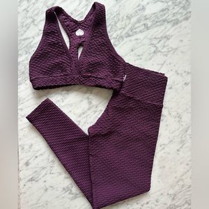 Booty by Brabants Croco Skin Workout Set in Açaí